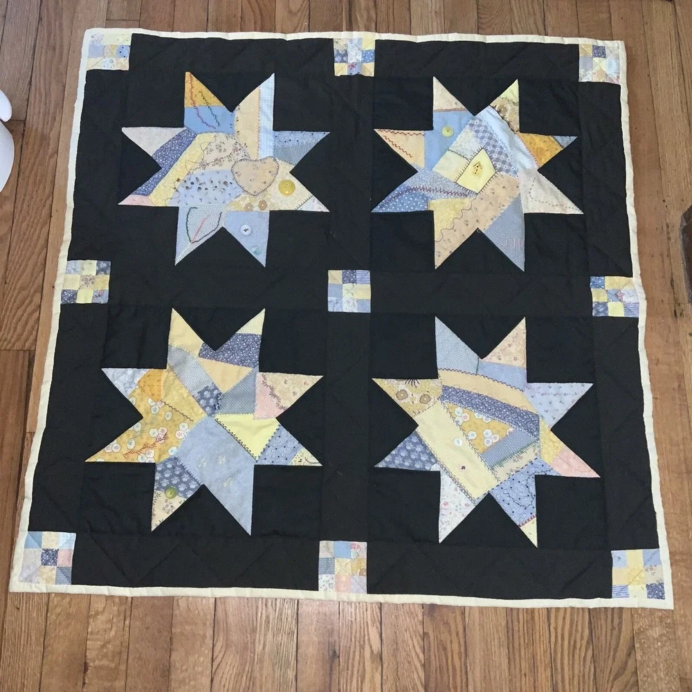 Wall Hanging Baby Or Lap Stars Reproduction 30s Feedsack Prints 36